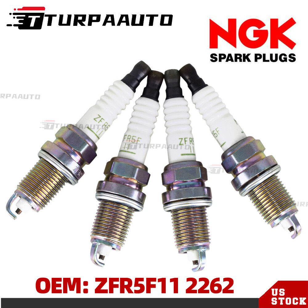 4Pcs NGK Spark Plugs V-power ZFR5F11 2262 For Acura Chrysler Dodge Honda Mazda