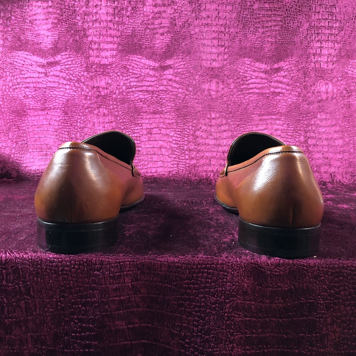 $960 Mens Vicuña Brown Ferragamo Leather Loafers Sz 10.5 D  display picture 1