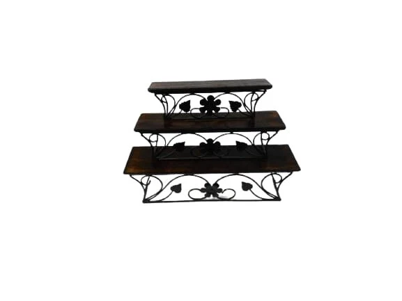 Handmade Floating Shelf Creative Wrought Iron Wall Shelf For Home Decor Set Of 3