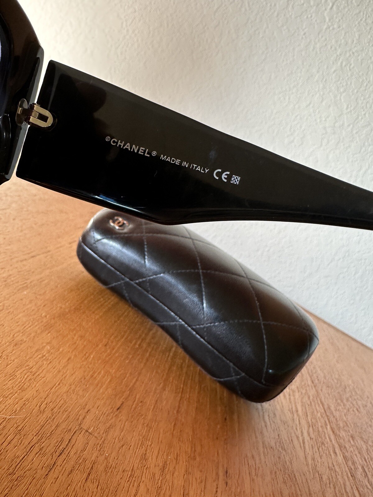 CHANEL CC Logo Sunglasses 5019 Italy Black Quilted Pattern Frames eBay