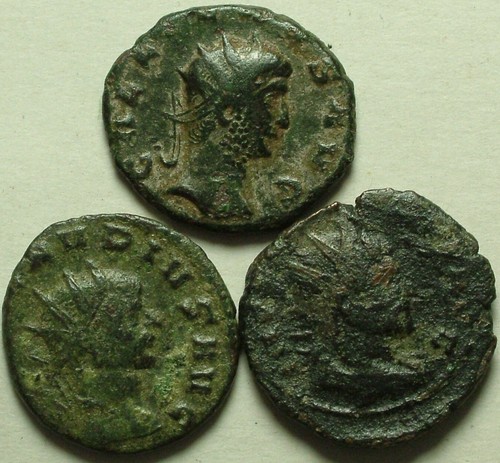 Lot 3 genuine Ancient Roman Antoninianus coins Gallienus/Claudius/Fides Aequitas - Picture 3 of 4
