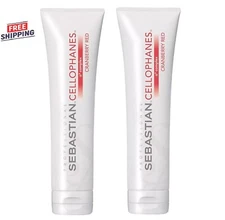 2 PACK  Sebastian Cellophanes Color Revitalizer CRANBERRY RED 300ml / 10.1oz
