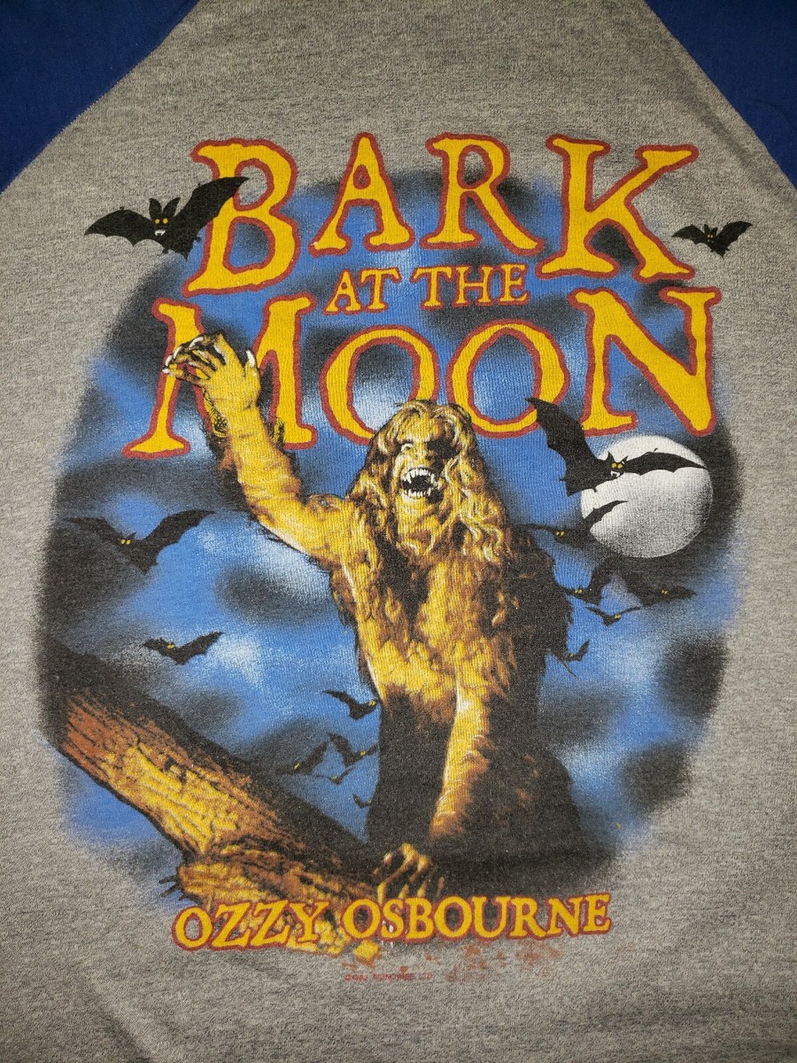 BARK AT THE MOON baseball shirt ライム VINTAGE 1984 BARK AT THE MOON OZZY OSBOURNE CONCERT Jersey