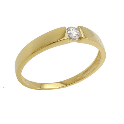 Verlobungsring Antragsring Echt Gold 333 8 Kt Solitär Frauen Ring mit Zirkonia