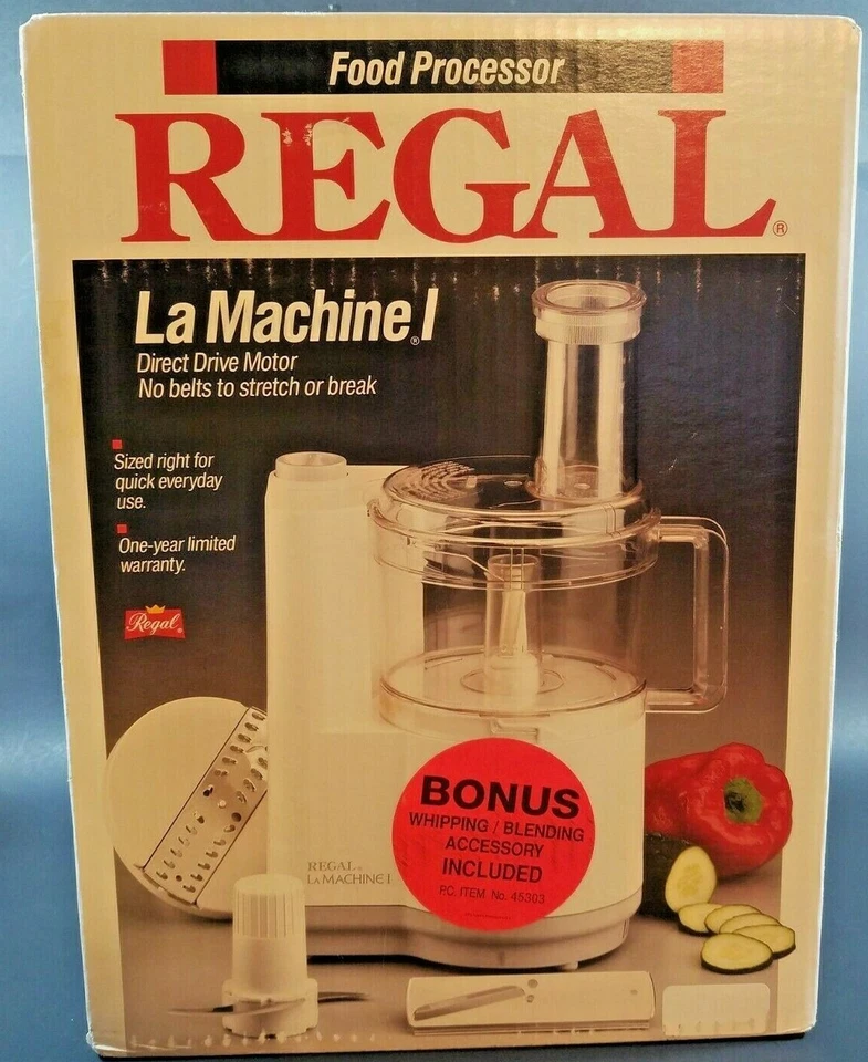 VTG Regal La Machine 1 Food Processor NOS Plus Spatula! K813GY Complete Working - Image 2 of 4