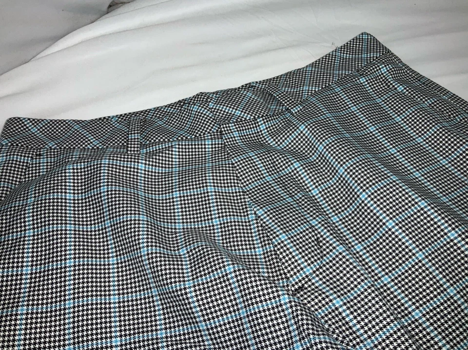 Ashworth Ez-Tech Golf Shorts Sz 34 Gray Blue Check Cotton Flat NWOT YGI E1-513 - Изображение 3 из 4