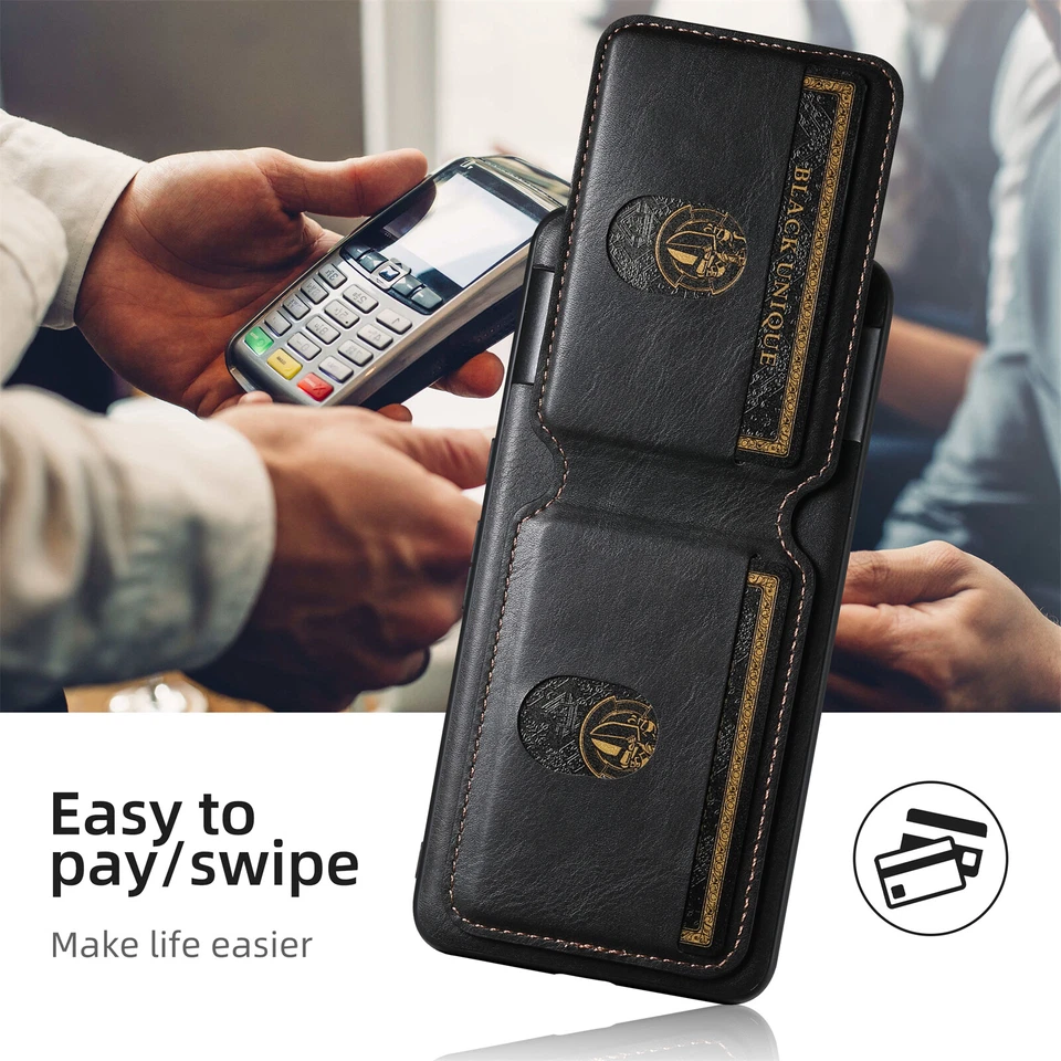 For Google Pixel 6 Pro 6A 7 7A 7 Pro 8 8Pro Retro Leather Case Card Wallet Stand - Image 4 of 4