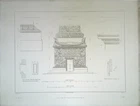 Old Architecture Engraving - Trajan's Column in Rome (2)