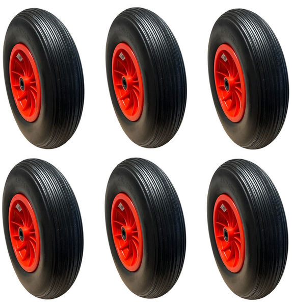 6X Kova® Pu Schubkarrenrad,Vollgummi,Rad,Ersatzrad BOLLERWAGEN,4.80/4.00-8-image