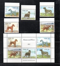 Ireland 1983 set Dogs/Hunde stamps (Michel 510/14 +  Bl. 4) nice MNH