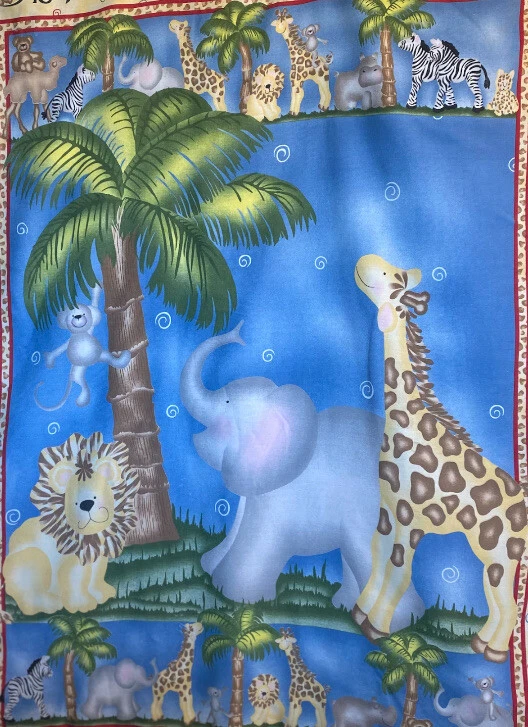 Edredón Edredón Hecho a Mano Animales de Zoo de Colección León Mono Jirafa Oso LEER Foto 3 de 4