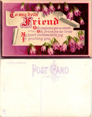 To My Dear Friend Old Friends Poem Flowers Postcard