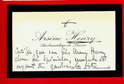 AL2-VISITENKARTE-ARSÈNE HENRY-DIPLOMAT-[LYCÉE LOUIS LE GRAND]