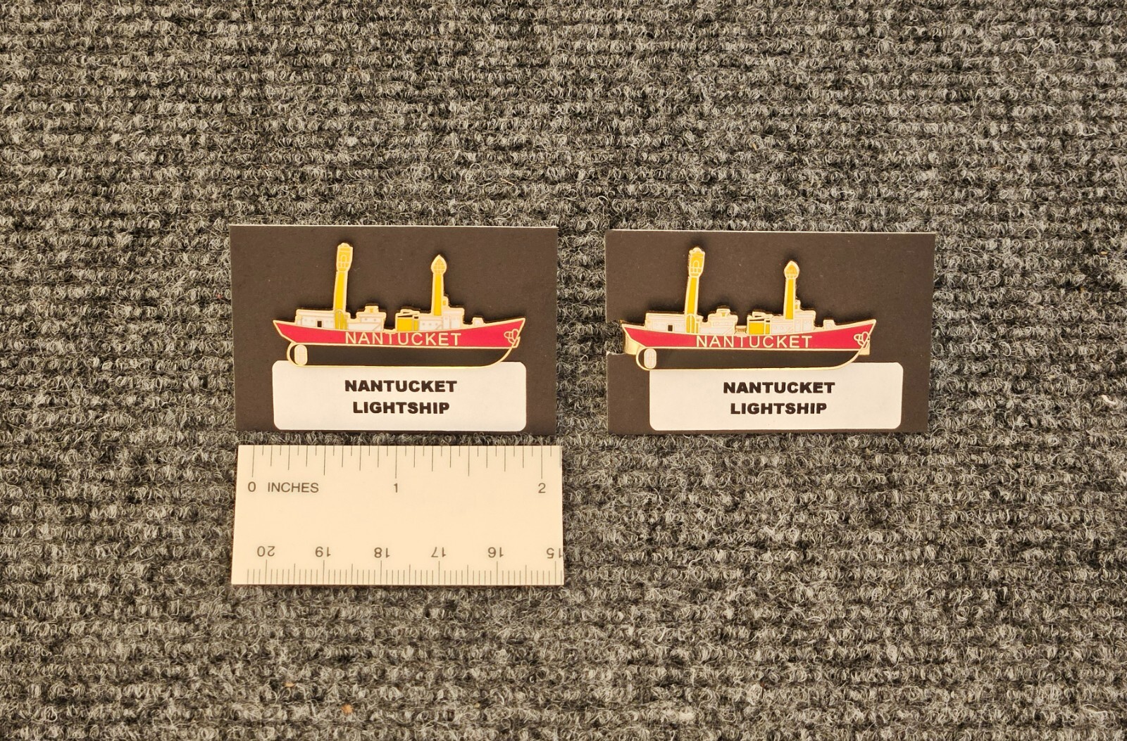 US Coast Guard Nantucket Lightship Lapel Pin & Tie Bar - LV - 112 - 2 ITEMS