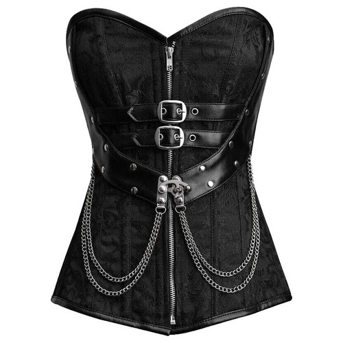eVogues Plus size Faux Leather Corset Style Wide Elastic  display picture 1