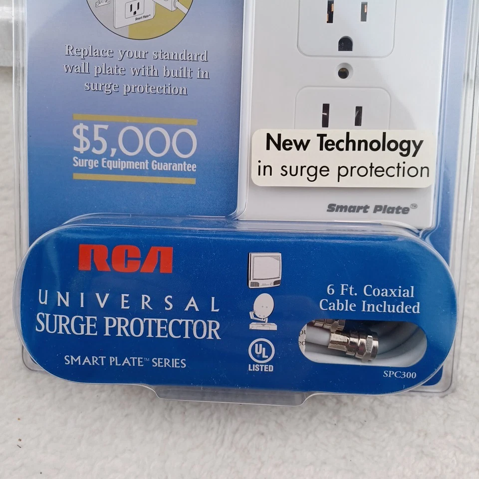 RCA Universal Surge Protector Smart Plate 670 Joules - 6 Ft Coax Cable SPC300 - Image 2 of 4