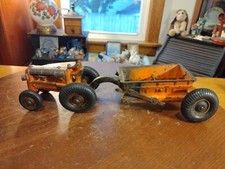 Antique Arcade Cast Iron Allis-Chalmers Tractor Dirt Scraper Wagon