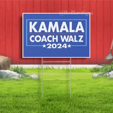 Kamala Coach Walz 2024 Plastic Yard Sign Kamala Harris Tim Walz for President