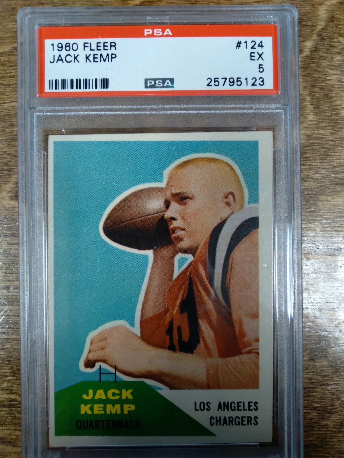 1960 Fleer #124 JACK KEMP Chargers - PSA 5
