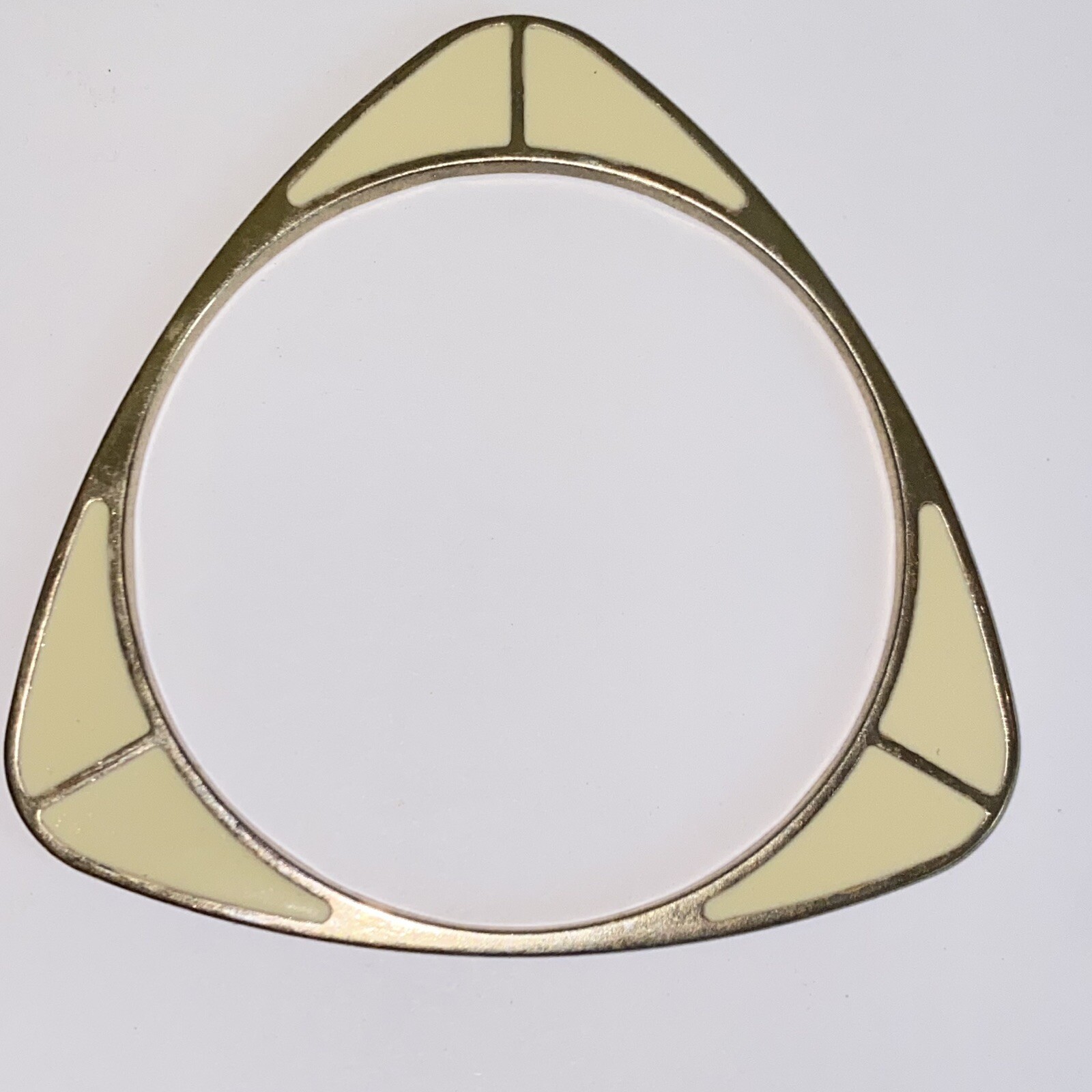 Vintage Triangular Gold Tone Bangle Bracelet with… - image 9