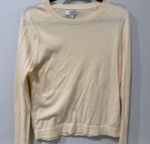 J.CREW Teddie Beige Knit Pullover Sweater Crew Neck Long Sleeve Women's M - Picture 2 of 4