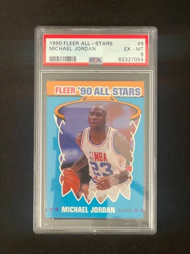 1990 Fleer MICHAEL JORDAN #5 PSA 6 EX MT All-Stars HOF Chicago Bulls 23 GOAT MVP