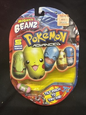 Vintage Moose Pokemon Advanced Mighty Beanz Booster Pack 2004 W/ 5 Jiggypuff
