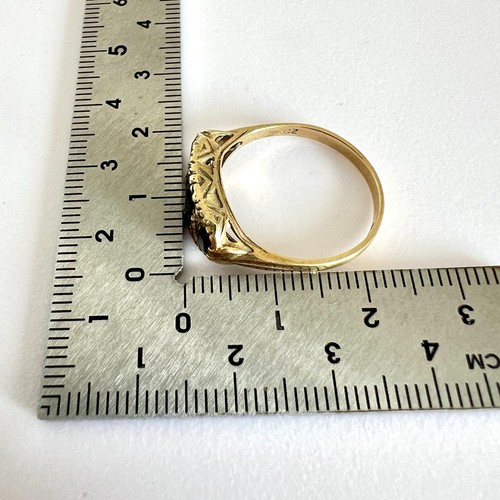 9ct Yellow Gold Sapphire Ring Cubic Zirconia Vintage Hallmarked 9K 375 Size Q - Picture 20 of 24