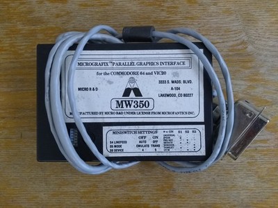 MicroGrafix Parallel Graphics Interface MW350 Printer For Commodore VIC20/64/128