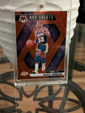 06/99-2024-25 Panini Mosaic NBA Greats Magic Johnson #296 Fusion Red And Purple 