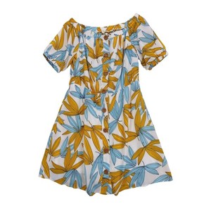 blue and yellow dress Vacanza Tie Strap Frill Mini Floral Blue/Yellow Ideal for special occasions Ann Embellished Silk Dress |