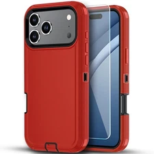 For iPhone 17 Pro Max Case 17 Air Phone Cover Bumper Shockproof  +Tempered Glass