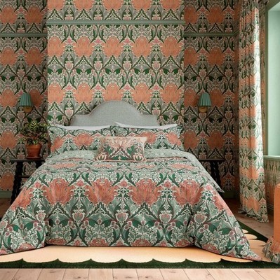 William Morris & Co Helena Pfirsich & Türkis Bettwäscheset - enthält Kissenbezug(e)
