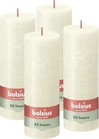 bolsius Rustik Stumpenkerzen Elfenbein 4 Stk 19X7Cm 85H Brenndauer Pflanzenwachs