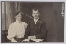 Kabinettphoto KAB - Emil Friedrich und seine Braut - Alfr. Thiemann, Meldorf
