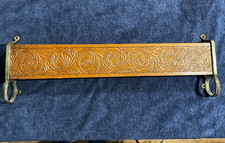 Antique Church Pew Hymnal Bible PRESSED OAK & CAST IRON Book Holder Rack RARE!