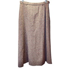 Vintage 90s Pendleton Skirt 10 Wool Plaid Tweed A Line Midi USA Lined