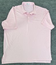 Peter Millar Summer Comfort Pink Solid Polo Shirt SIze 2XL XXL Bird Logo