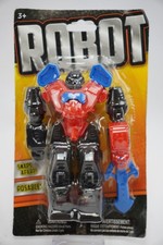 New Worn Card Greenbrier International Robot Snaps Apart Toy Action Figure