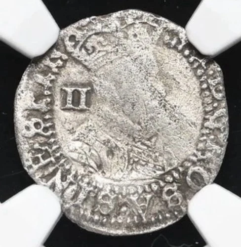 1603 ENGLAND King James I 1603-1625 AD, Halfgroat 2P Bible Coin S-2649, NGC VF