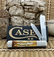 Case XX USA 2024 6.5 Burnt Bone Stag 65338 Stainless Razor Barlow Pocket Knife