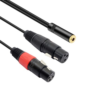 Dual XLR to 1/8 Female Adapter, Balanced Mini-Jack(3.5mm) to Microphone Cable...
