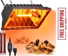 250W Chicken Coop Heater with 2PCS Heat Lamp, Brooder Heater for Indoor Warmer