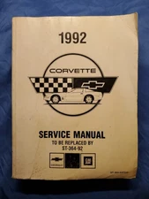 1992 Chevrolet Corvette Factory Preliminary Shop Service Repair Manual Book
