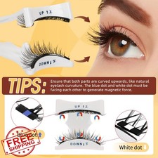 QUEWEL 4 Pair Magnetic Eyelashes Reusable No Glue Applicator A05