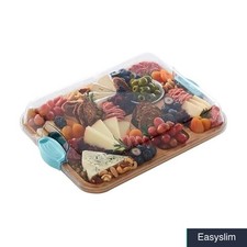 Bamboo Cutting Board 11x14 with 4 Compartments Locking Lid Charcuterie