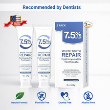 7.5 Nano Hydroxyapatite Toothpaste 2 Pack 8.46oz Fluoride-Free Enamel Repair