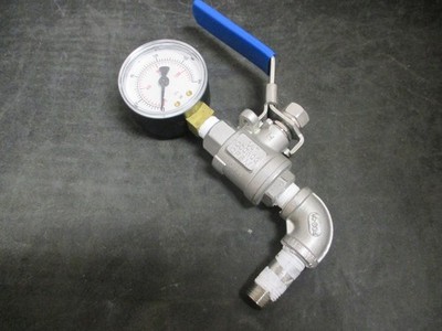 AVCO 1000 WOG CF8M Shut-Off Valve 1/4'' W/ 0-200Psi Noshok Gauge