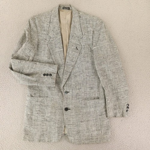 VTG Egon Von Furstenberg Jacket 38R S Gray Prince of Wales Check Wool Blazer