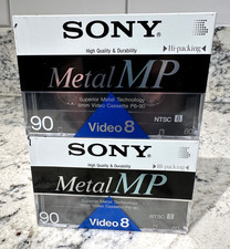 SONY Metal MP P6-90 Lot of 2 Vintage Video 8 Blank Tapes Made In Japan NOS